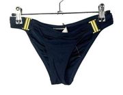 J. Crew Navy Blue & Gold Bikini Swim Bottoms S