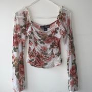 Floral sheer top NWT