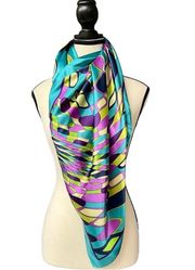 🟢 Vibrant Geometric Colorful Scarf