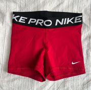 Red  Pro Spandex Women’s 3” Shorts