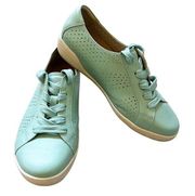 Dansko Orli Perforated Leather Lace Up Walking Comfort Sneaker Aqua Sz 38 7.5-8