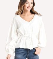 NWT REVOLVE Cupcakes & Cashmere Tie Waist Cotton Linen Top - XS