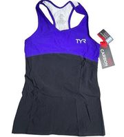 TYR Carbon Womens Tri Tank Running Top - Purple Black White - Size Small - $100