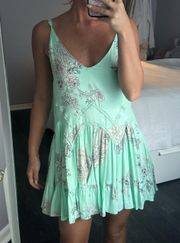 Princess Polly Mint Green Floral Flowy Dress