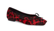 JEFFREY CAMPBELL Achira Genuine Calf Hair Flat Red & Black Size 9