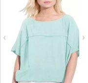 Diane von Furstenberg DVF Mint Green Landy 100% silk top