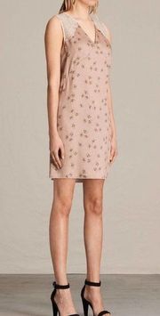 AllSaints Prism Rosalie Dress Blush Pink Floral