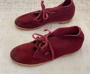 Beek Two Birds Bunting Chukka Booties Boots Handmade Burgundy Sz 7.5 EUC!