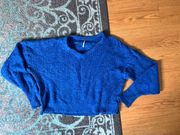Sweater Knit Wool Blue Size Small