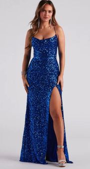 Blue Sparkly Prom Dress