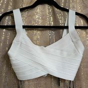 Herve Leger X Forever 21 White Bodycon Bandage Cropped Top Small NWT