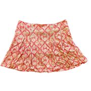 Orange and red patterned  Mini Skirt