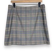 1. State gray yellow glen plaid mini pencil skirt 10