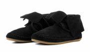 Toms Zahara Suede Leather Moccasin Boots Black Size 8