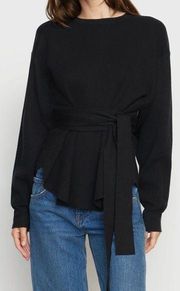 Modern Citizen Nara Tie-Front Knit Sweater Black XL