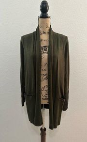 Market and Spruce Jann Faux Leather Patch Cardigan size Medium