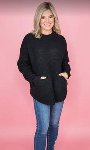 Flaunt Boutique | Doe & Rae black scale knit sweater