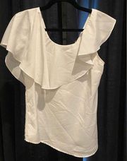 Size small great condition Sugar Lips Asymmetrical White Frill Tank Top Shirt