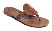 Georgica Studded Brown Leather Slip On Thong Sandals