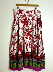 Soft Surroundings Womens Boho Floral Print Maxi Skirt Size tall large Peasant