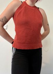 size L  burnt orange knit top