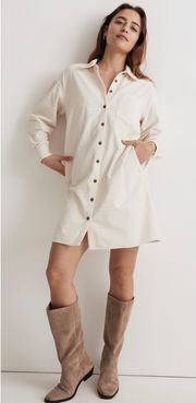 Mini Shirtdress Corduroy Long Sleeve Button Front Lighthouse M NWT New