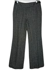 Ann Taylor Pants Womens 4 Gray Marled Wool Blend Knit Wide Leg Office Career