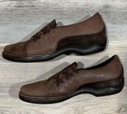 Dansko Criss Cross Brown Leather Elastic Slip On Low Heel Clogs Shoes Size 40