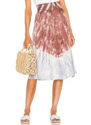 New Chaser Quartz Tie Dye Skirt Womens Med Stretch Silky Rib Waist Faux Wrap