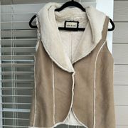 Olive and oak Sherpa vest