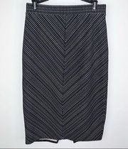 URBAN OUTFITTERS // SILENCE + NOISE Black White Knit Pencil Midi Skirt Large