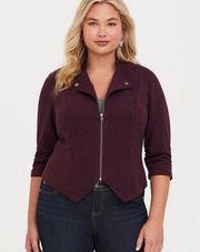 Torrid 3X Burgundy Jacquard Blazer