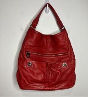 Marc by Marc Jacobs red leather hobo bag large size