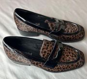 Jeffery Campbell Hornsby Loafers Jaguar Print Brown Black Size 5