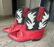1st Edition Cowboy Boot; Red, Black, White