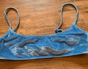 TRIANGL Blue Velvet Bikini Top Size Small S