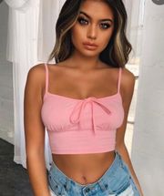 Pink Cropped Tank Top