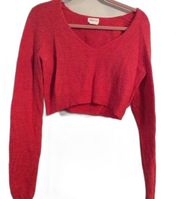 Crop red sweater XS womens CUTE stretch long sleeves Revolve Lovers + Friends