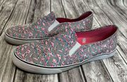 Mossimo Supply Co. Women's Classic Multicolor Pink Grey Blue Slip-On Shoes 10