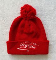 Coca Cola “Enjoy Coca Cola” Vintage Embroidered Pom Pom Winter Beanie Red/White