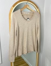 maple way crew neck wool blend sweater oatmeal color