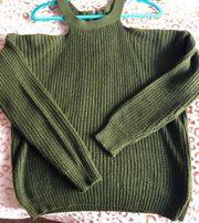 Green Off The Shoulder Sweater