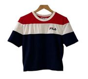 Fila Cropped Crewneck Short Sleeve Tee T-Shirt Juniors Size Large Tilly’s