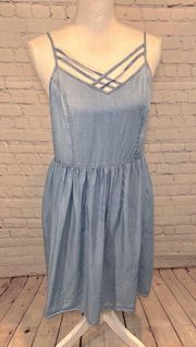 Criss Cross Bust Chambray Sundress