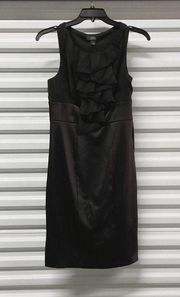 Dressbarn Dress Womens Size 10 Black Satin Sleeveless Office Party