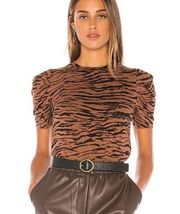 Pam & Gela Tiger Puff-Sleeve Tee Size Medium