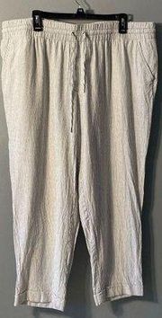 Anne Klein Linen Lounge Pants Draw String XL