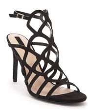 Forever 21 Suede Geo Cage Cut Out Heels