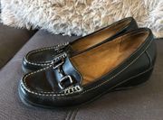 NATURALIZER Black Leather Loafers Size 8