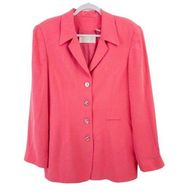 DANA BUCHMAN CORAL ALL SILK POWER BLAZER